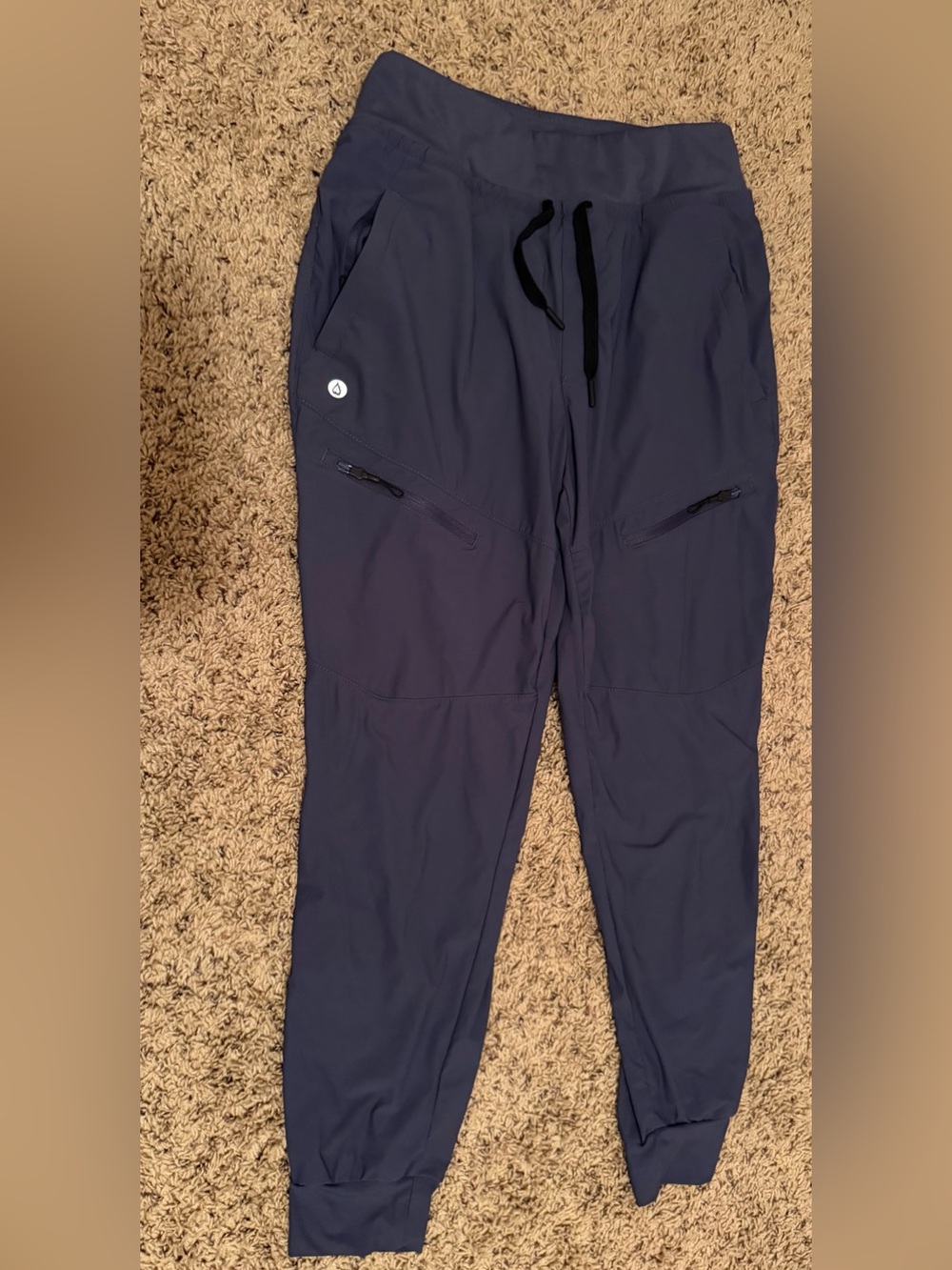 Navy Scrub Jogger Pants with Zip Pockets